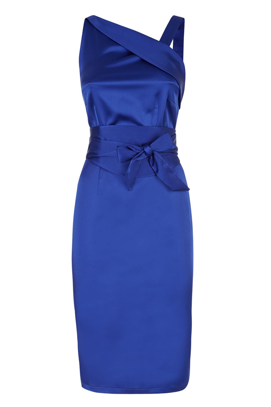 Silky Dress With Obi Belt