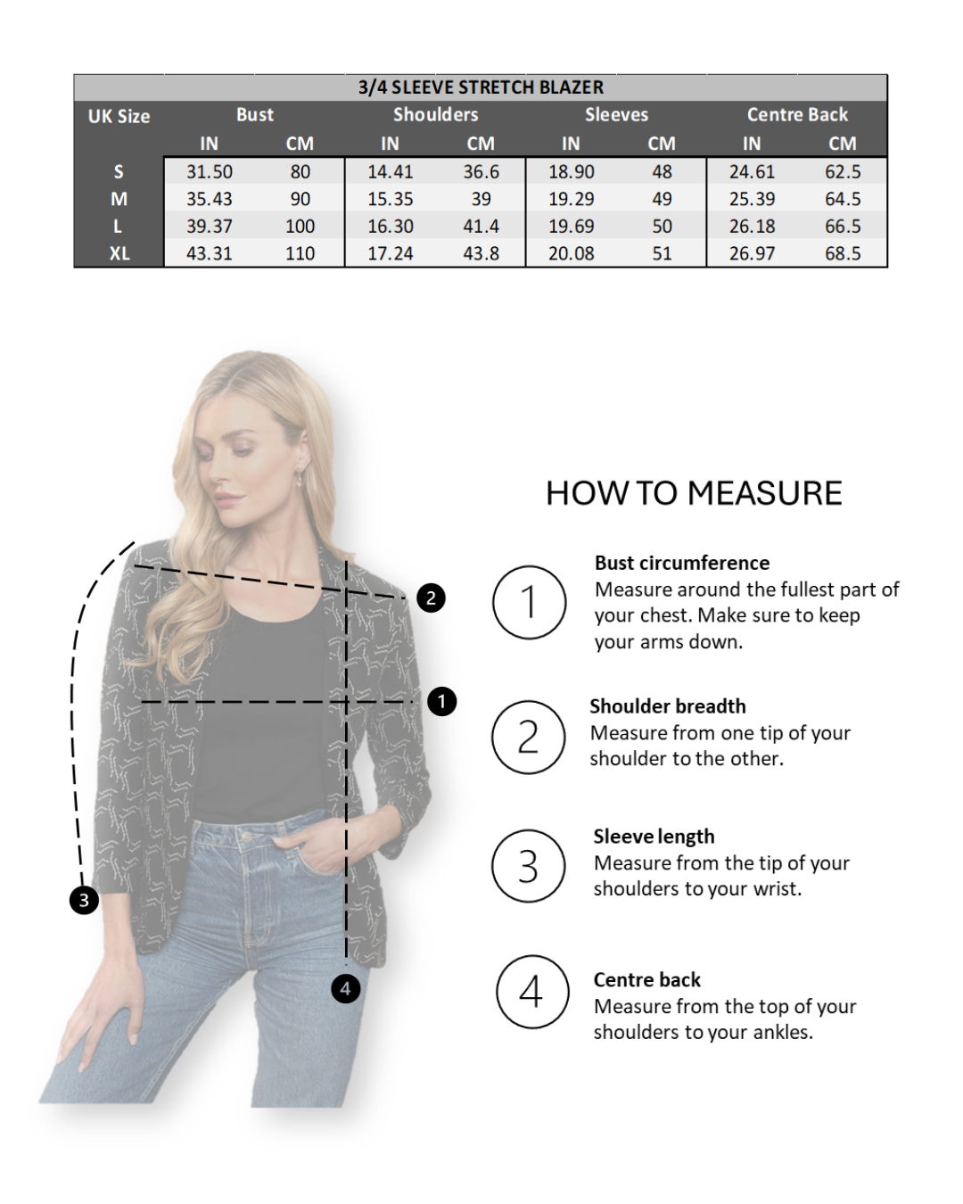 3/4 Sleeve Stretch Blazer