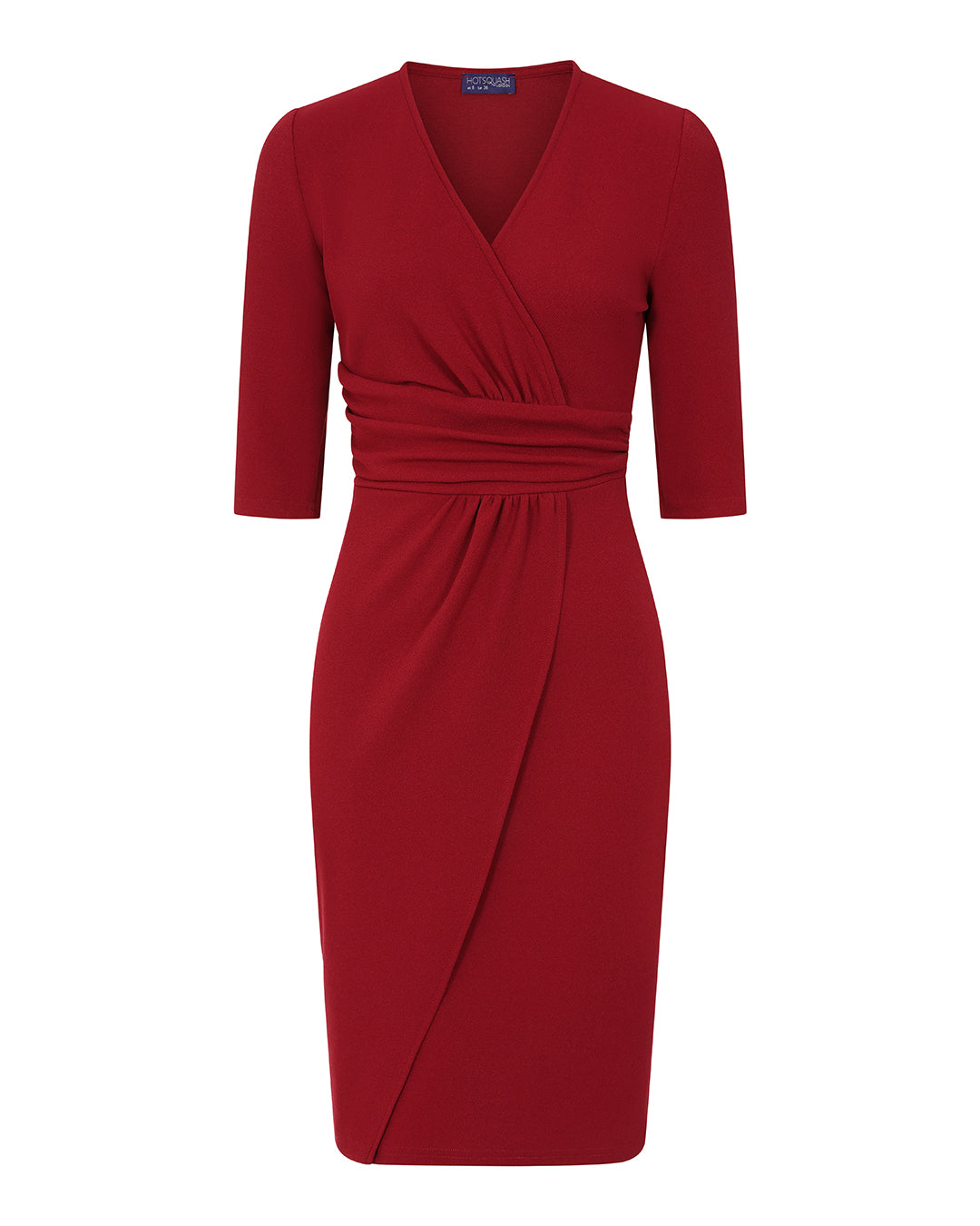 Ascot Mock-Wrap Dress