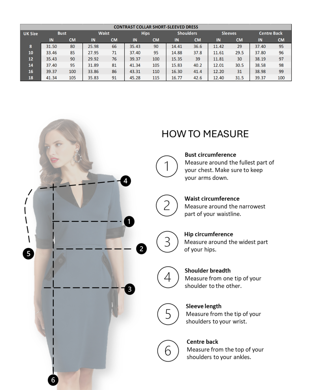 Contrast Collar Short-Sleeved Dress