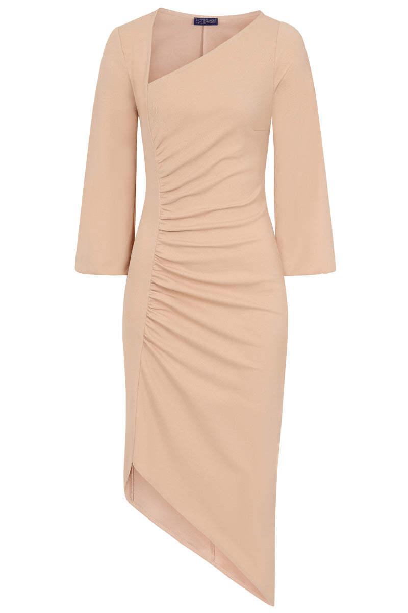 Ruched Scuba Midi Dress