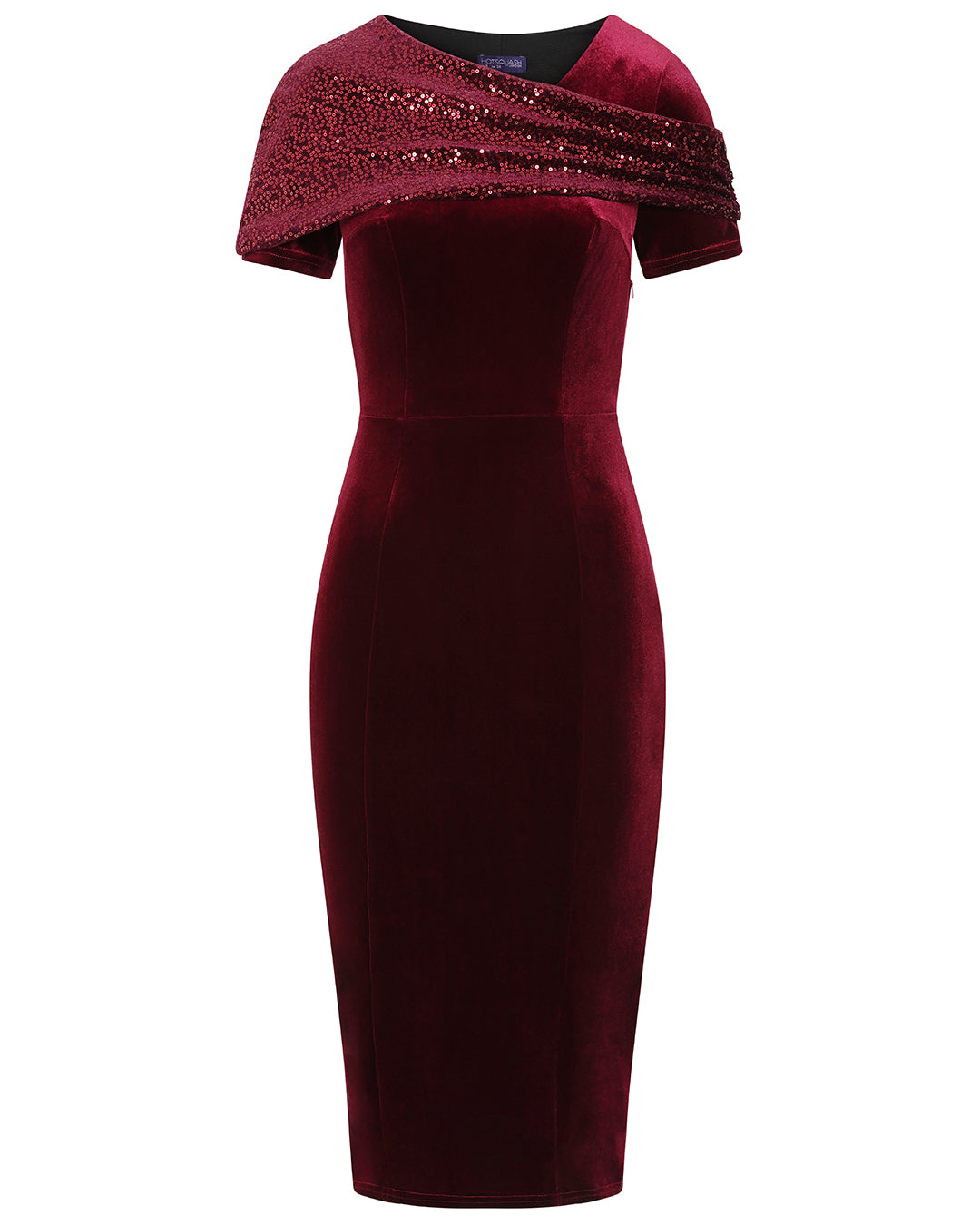 Cape Bodycon Sequin Velvet Dress
