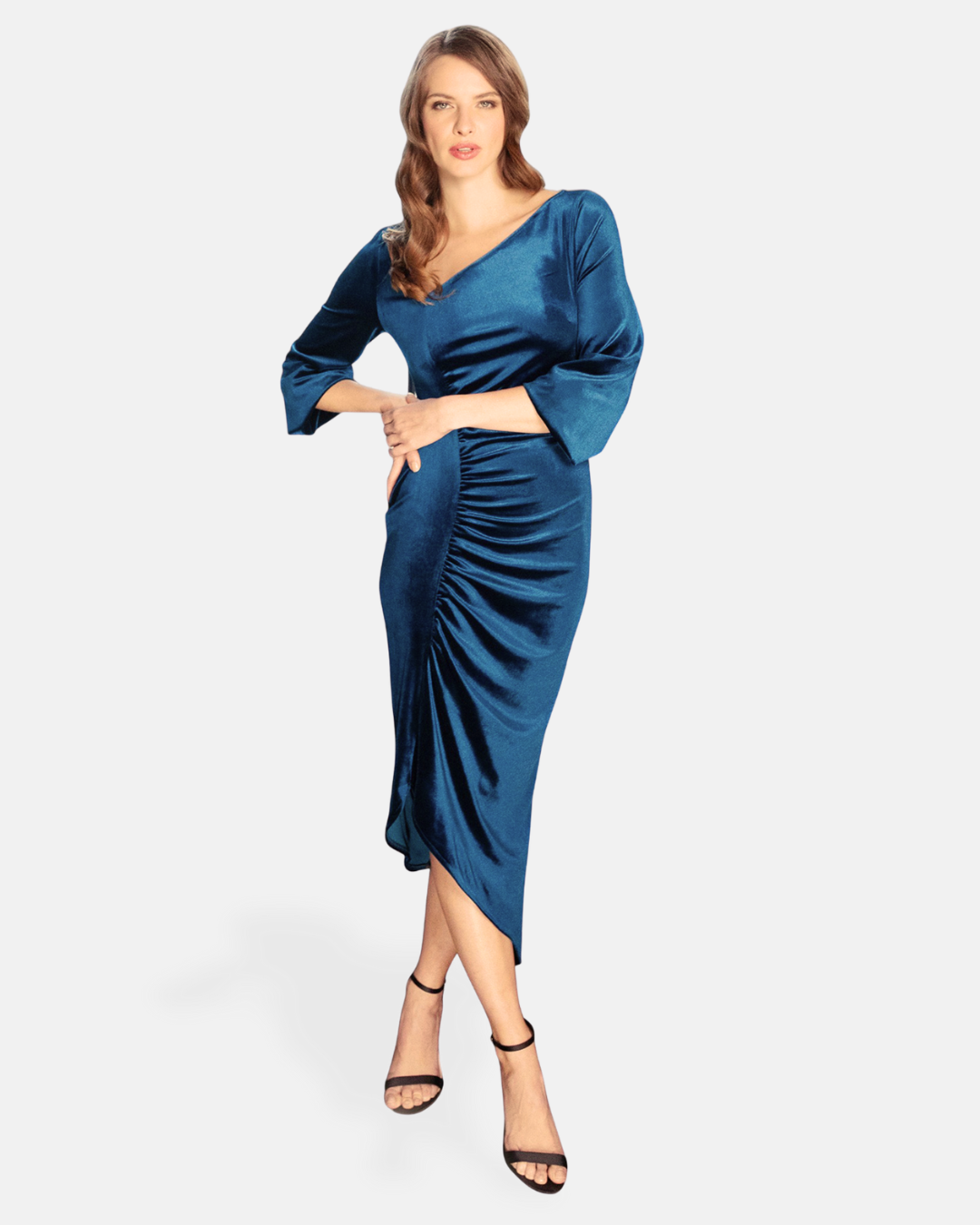 Velvet Ruched Party Dress