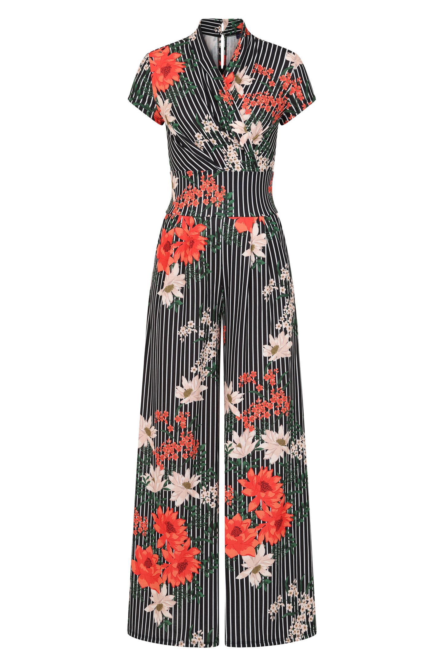 Wide Leg Jumpsuit with Cap Sleeves
