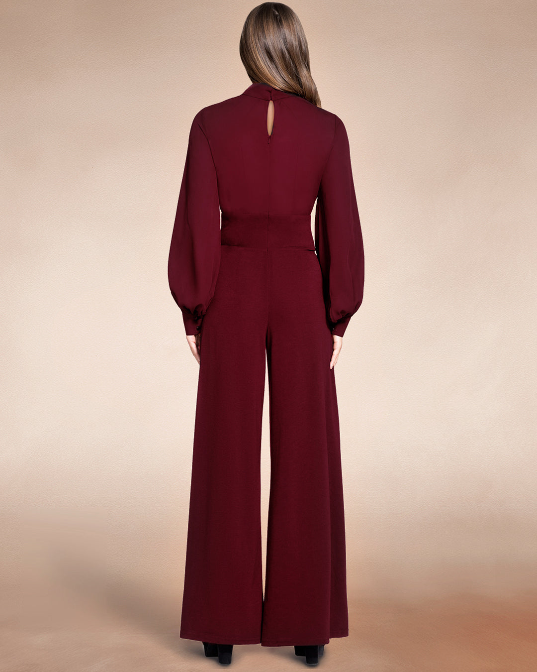 Wide Leg Jumpsuit with Blouson Sleeve
