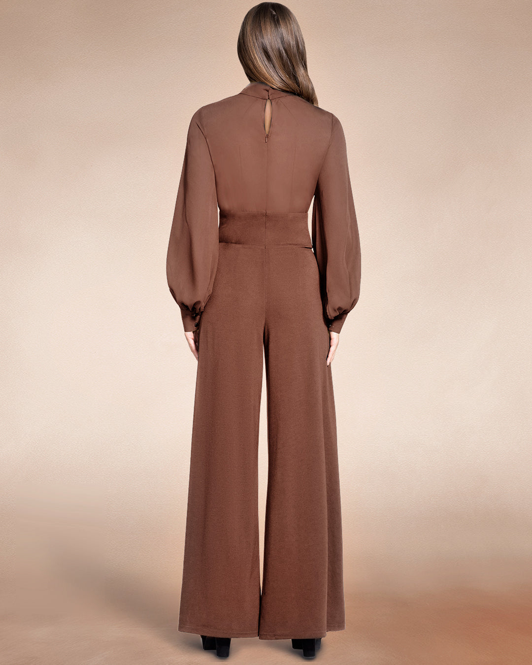 Wide Leg Jumpsuit with Blouson Sleeve