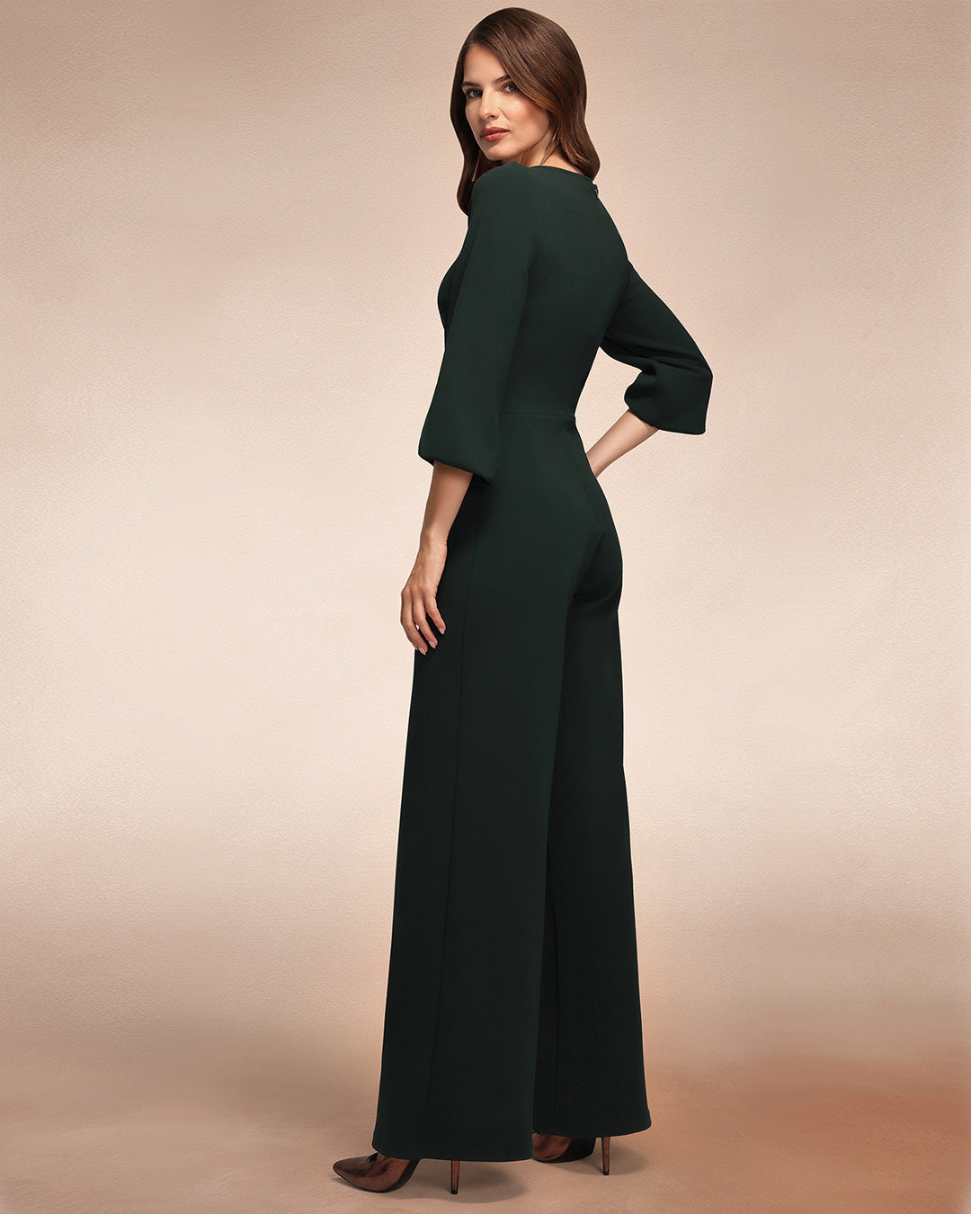 Ruched Jumpsuit with Sleeves