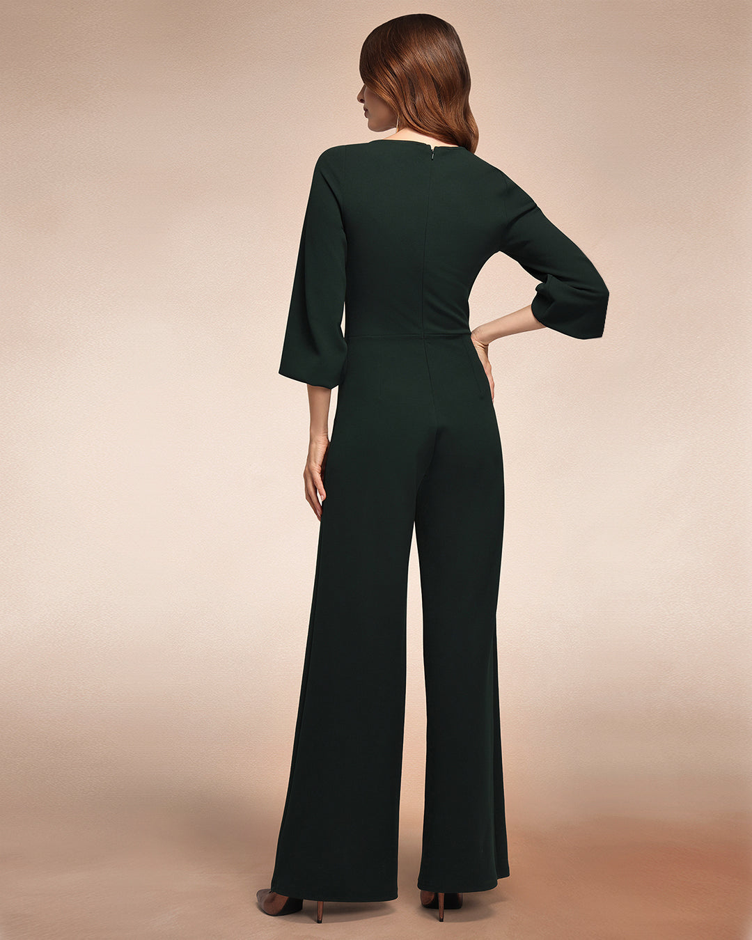 Ruched Jumpsuit with Sleeves