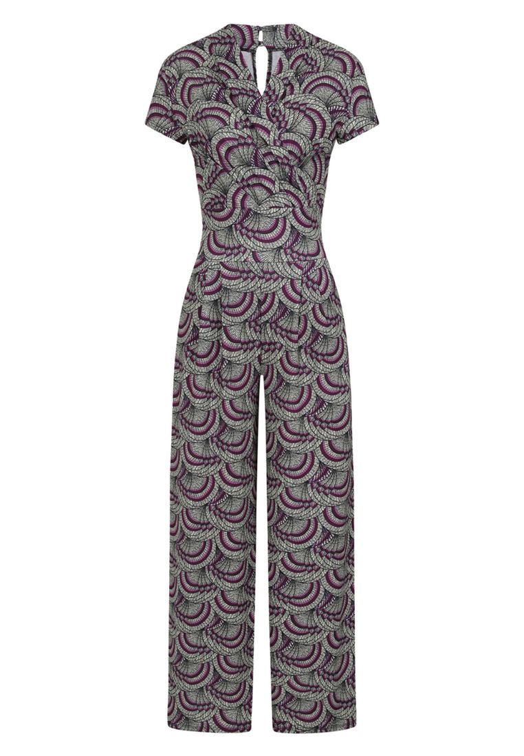 V Neck Wide Leg Jumpsuit with Cap Sleeves