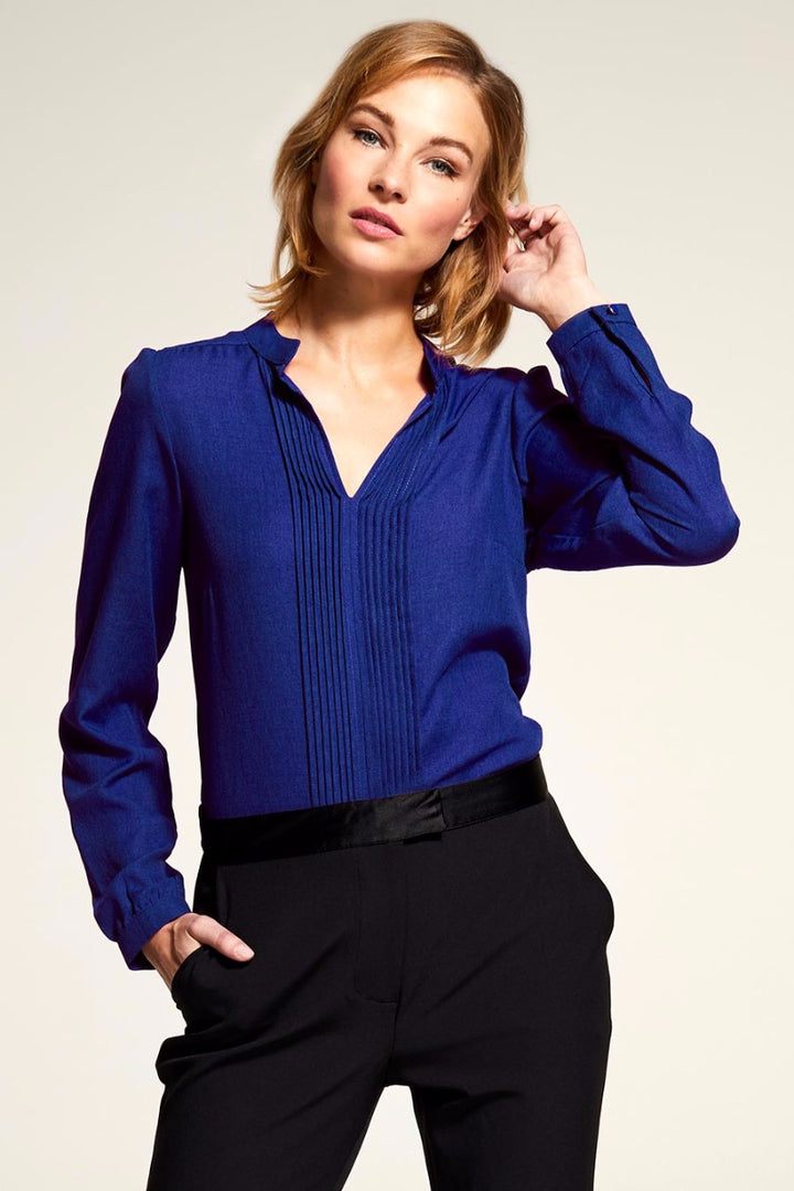 Blouse with pleat front