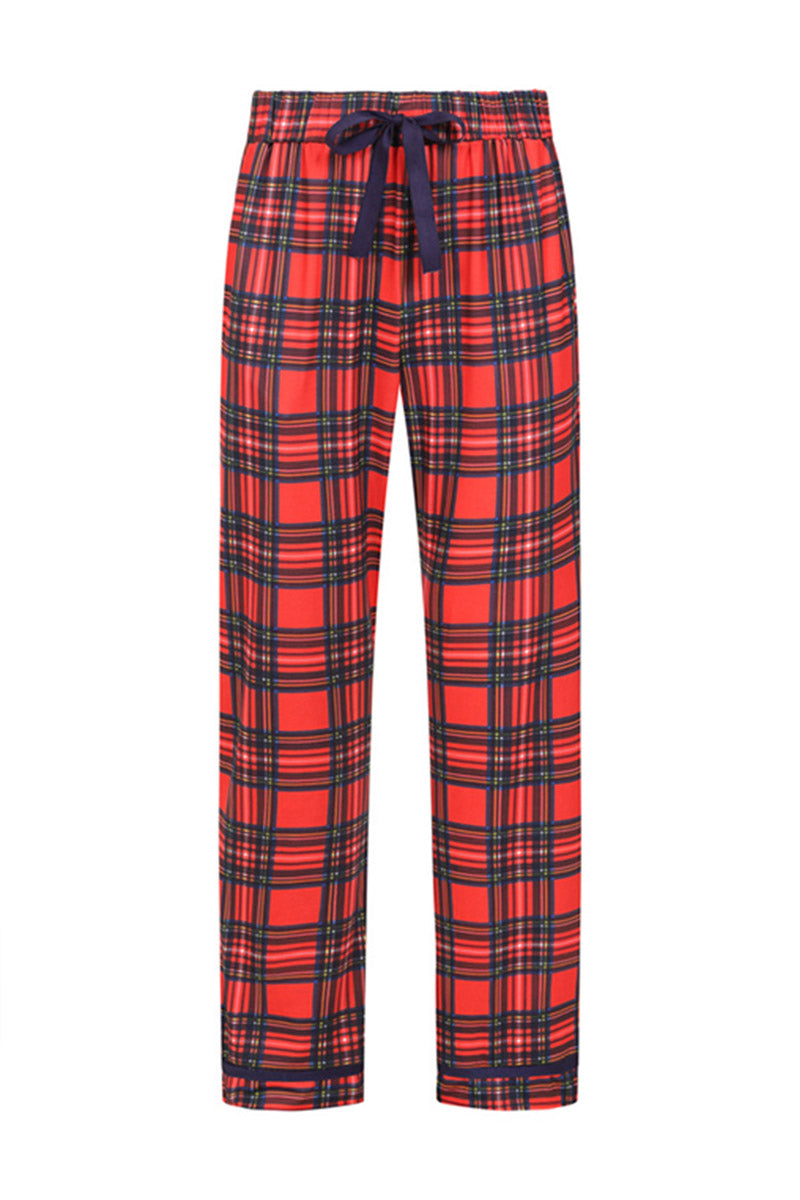 Red Tartan Jersey Mens Pyjama Set