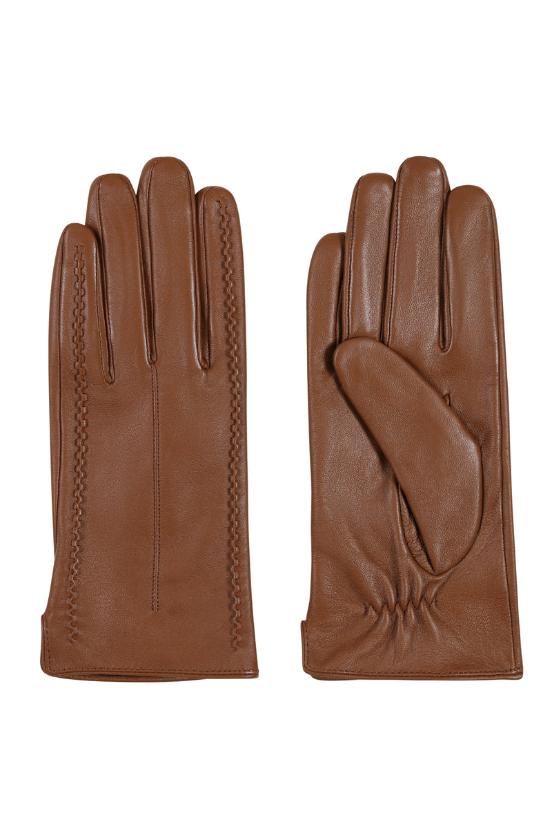 Stitch Detail Leather Gloves