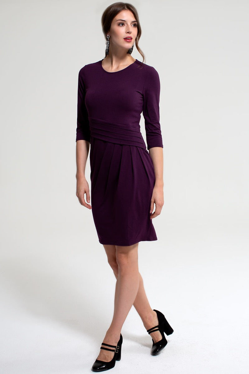 Jersey Pleat Waist Dress