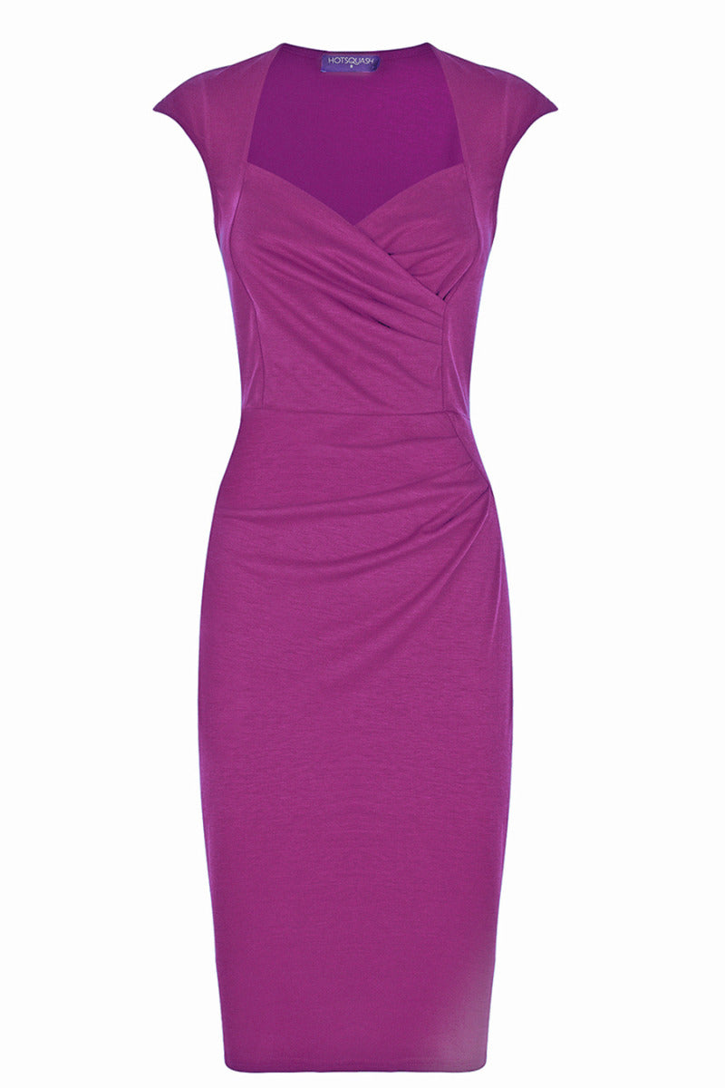 Short sleeved dress with crossover top