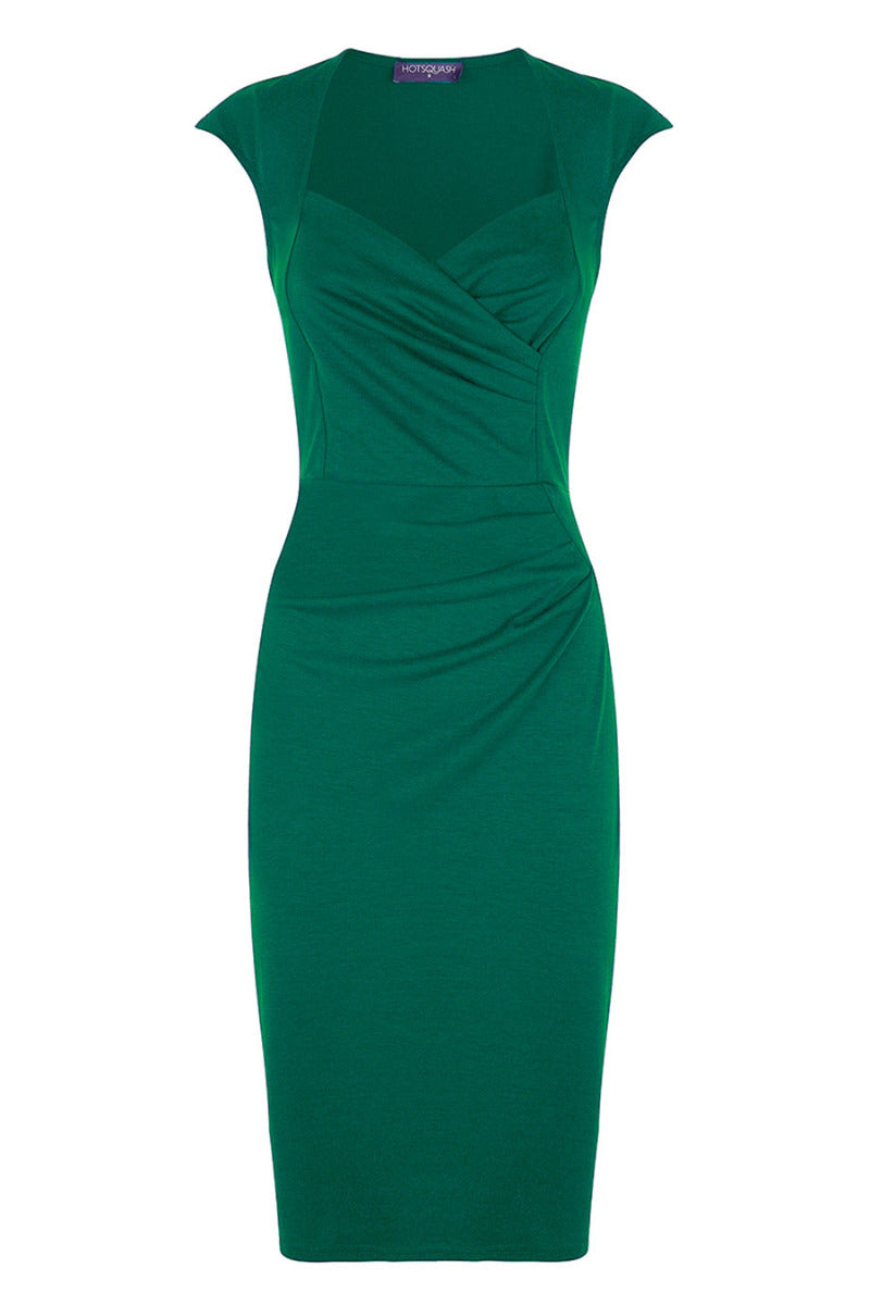 Short sleeved dress with crossover top