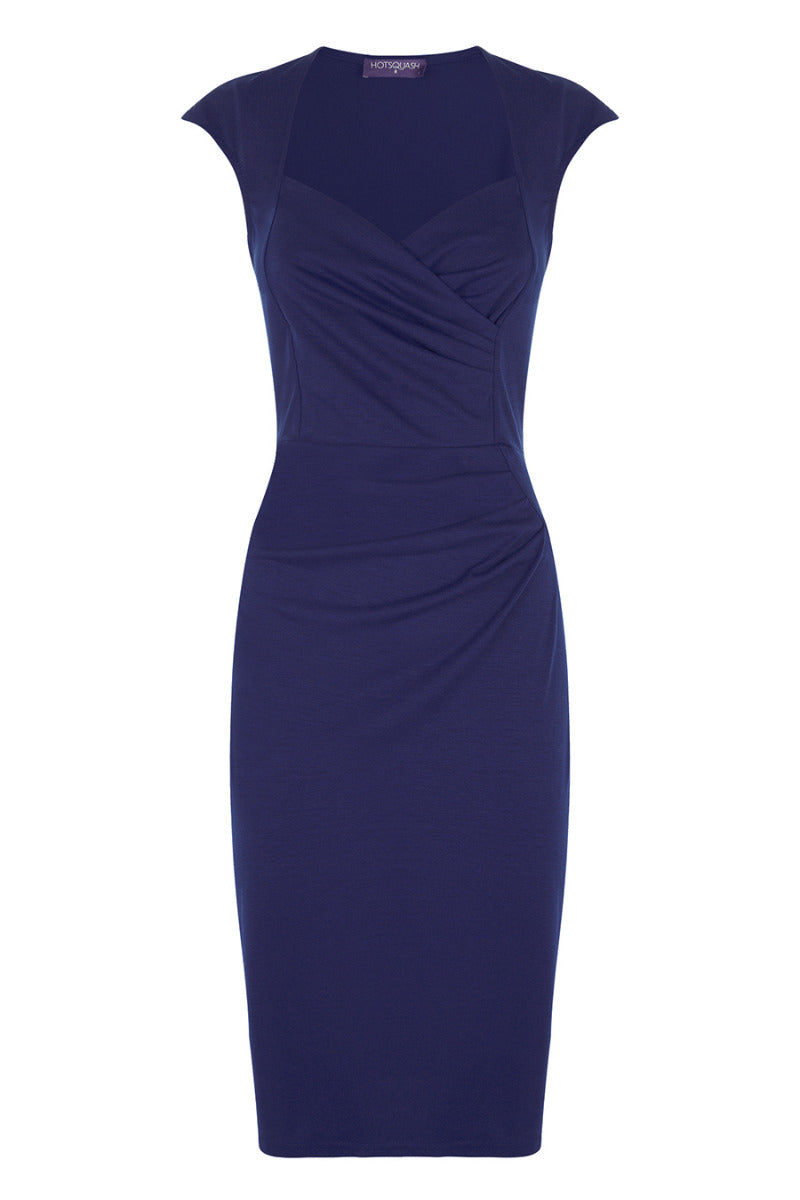 Short sleeved dress with crossover top