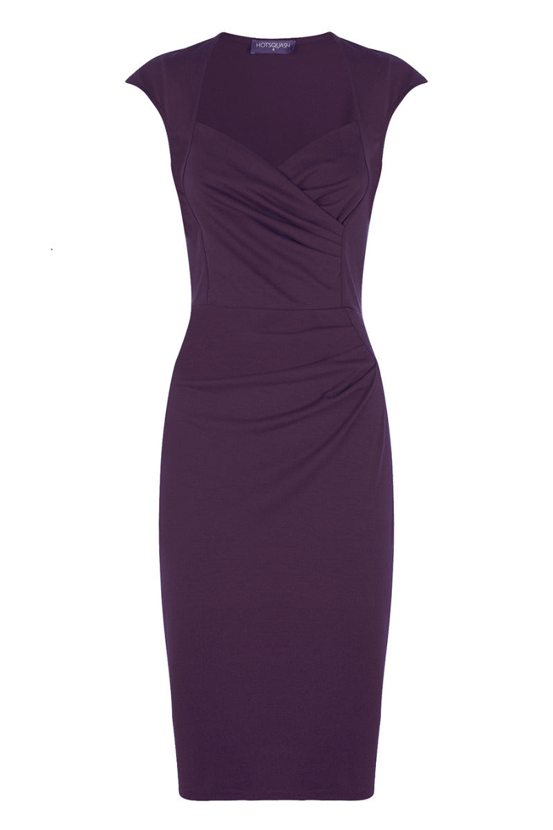 Short sleeved dress with crossover top