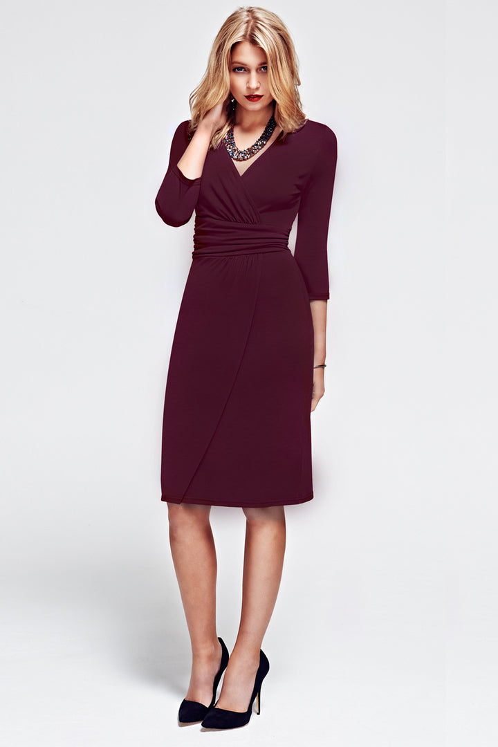 Ascot Mock-Wrap Dress