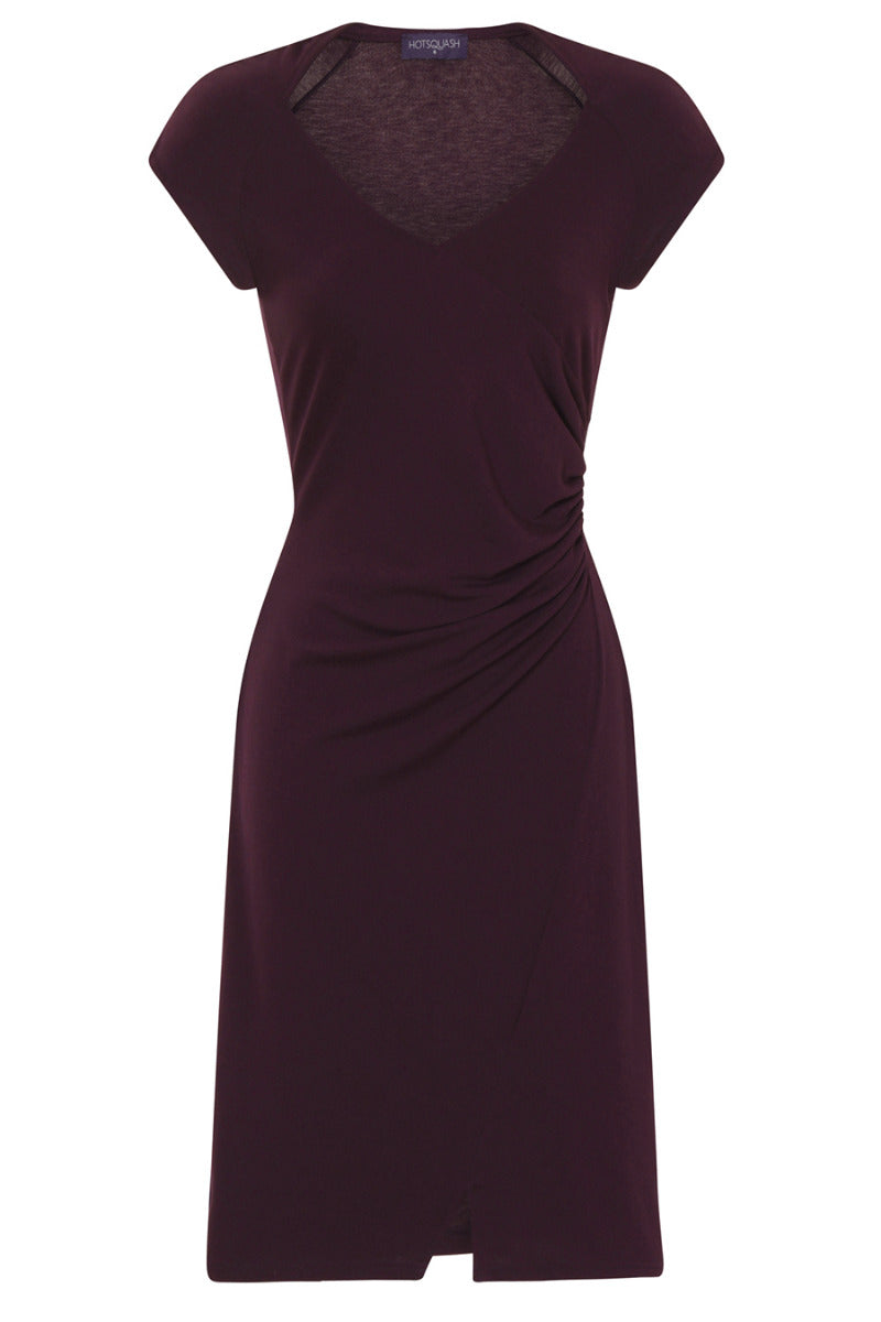 Raglan Sleeve Side Ruched Dress