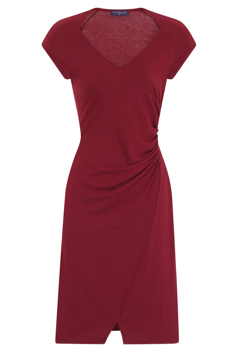 Raglan Sleeve Side Ruched Dress