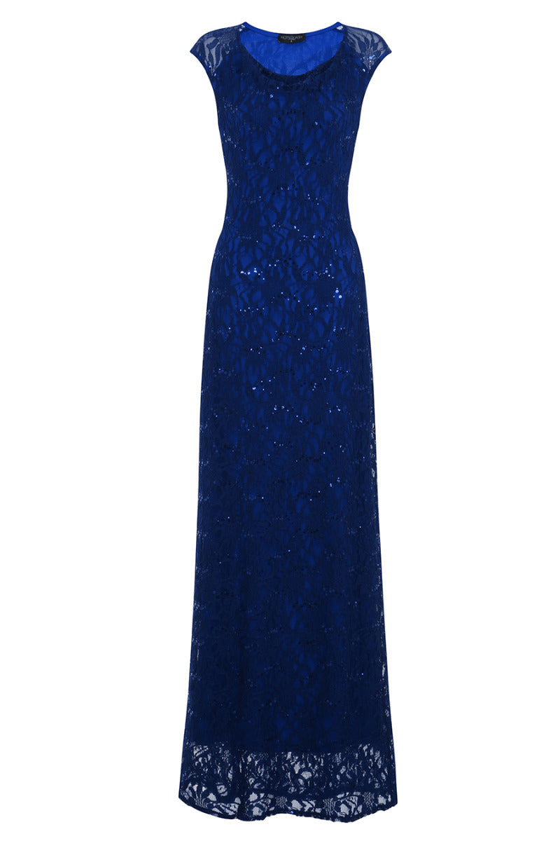 Cowl Neck Lace Maxi Dress AW16