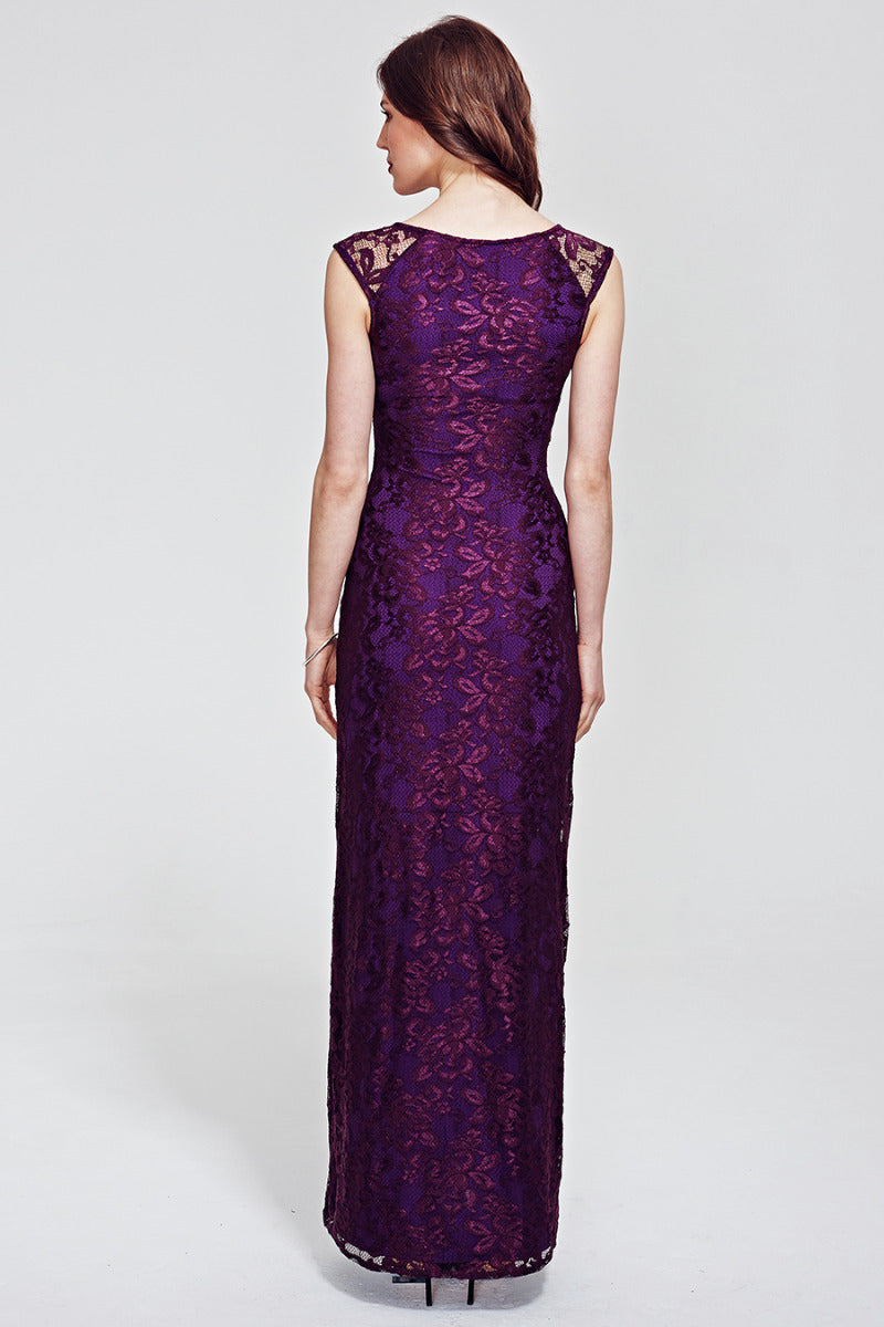 Cowl Neck Lace Maxi Dress AW16
