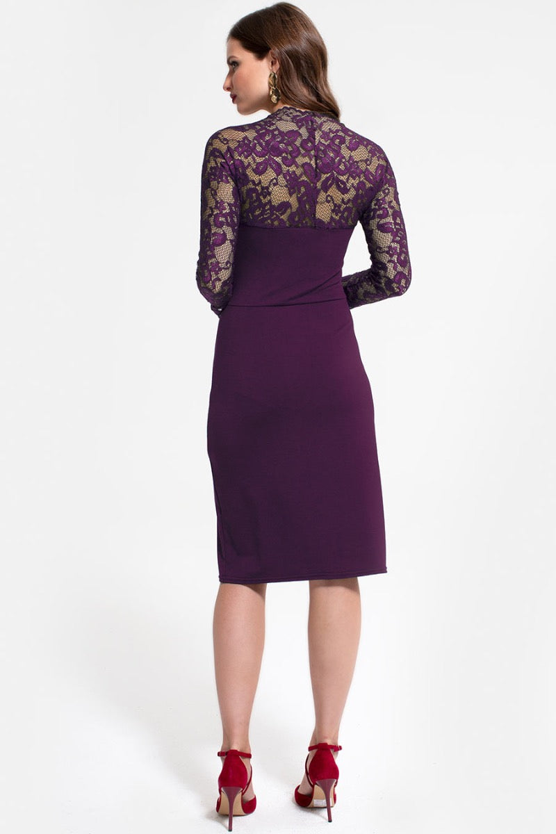 Lace sleeve hostess dress AW16