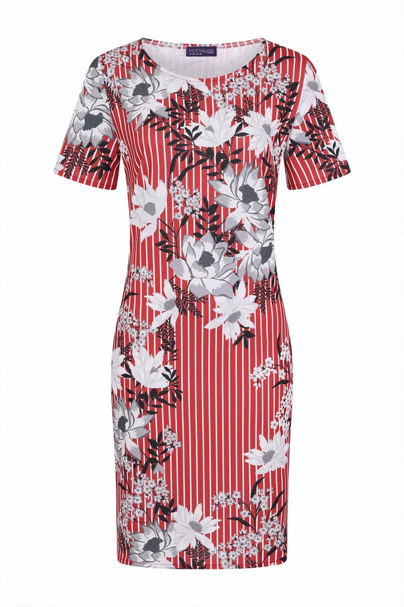 Riviera Short-Sleeved Print Shift Dress