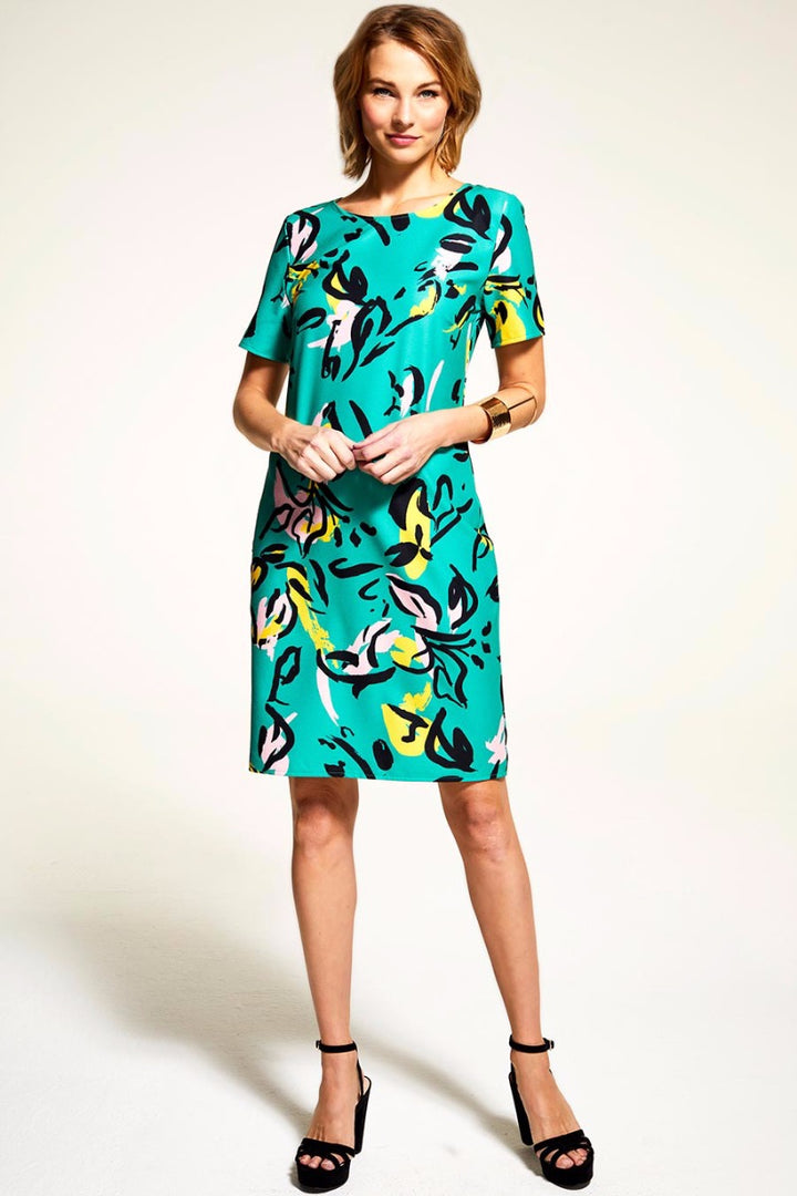 Riviera Short-Sleeved Print Shift Dress