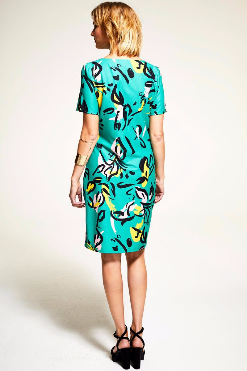 Riviera Short-Sleeved Print Shift Dress