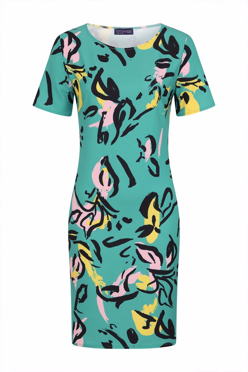 Riviera Short-Sleeved Print Shift Dress