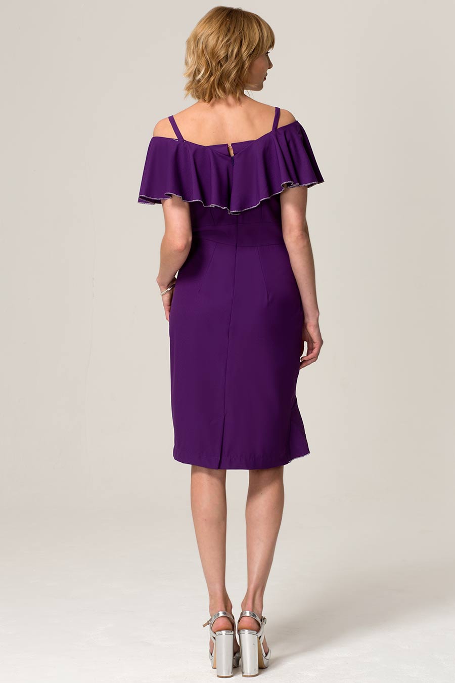 Metallic Trimmed Bardot Dress