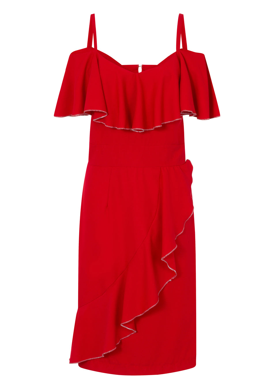 Metallic Trimmed Bardot Dress