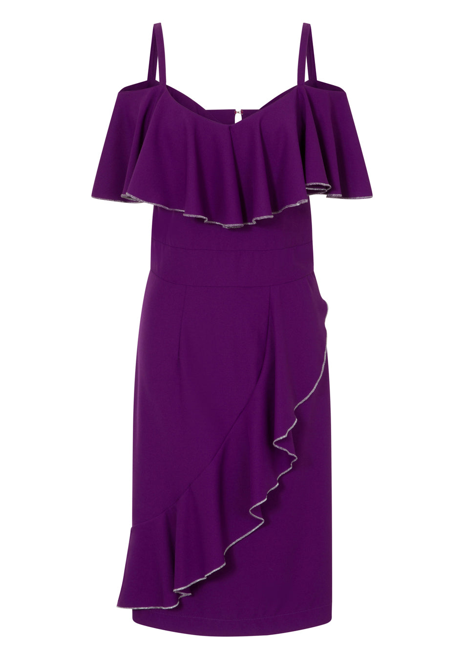 Metallic Trimmed Bardot Dress