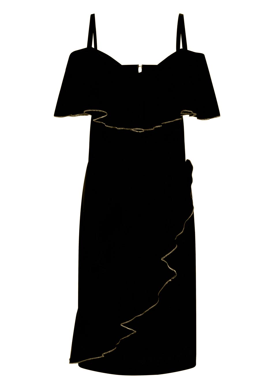 Metallic Trimmed Bardot Dress
