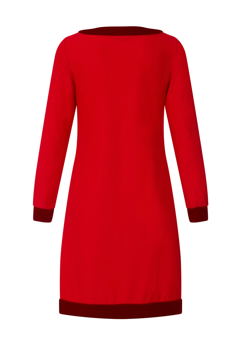 Velvet Detail Long Sleeved Swing Dress