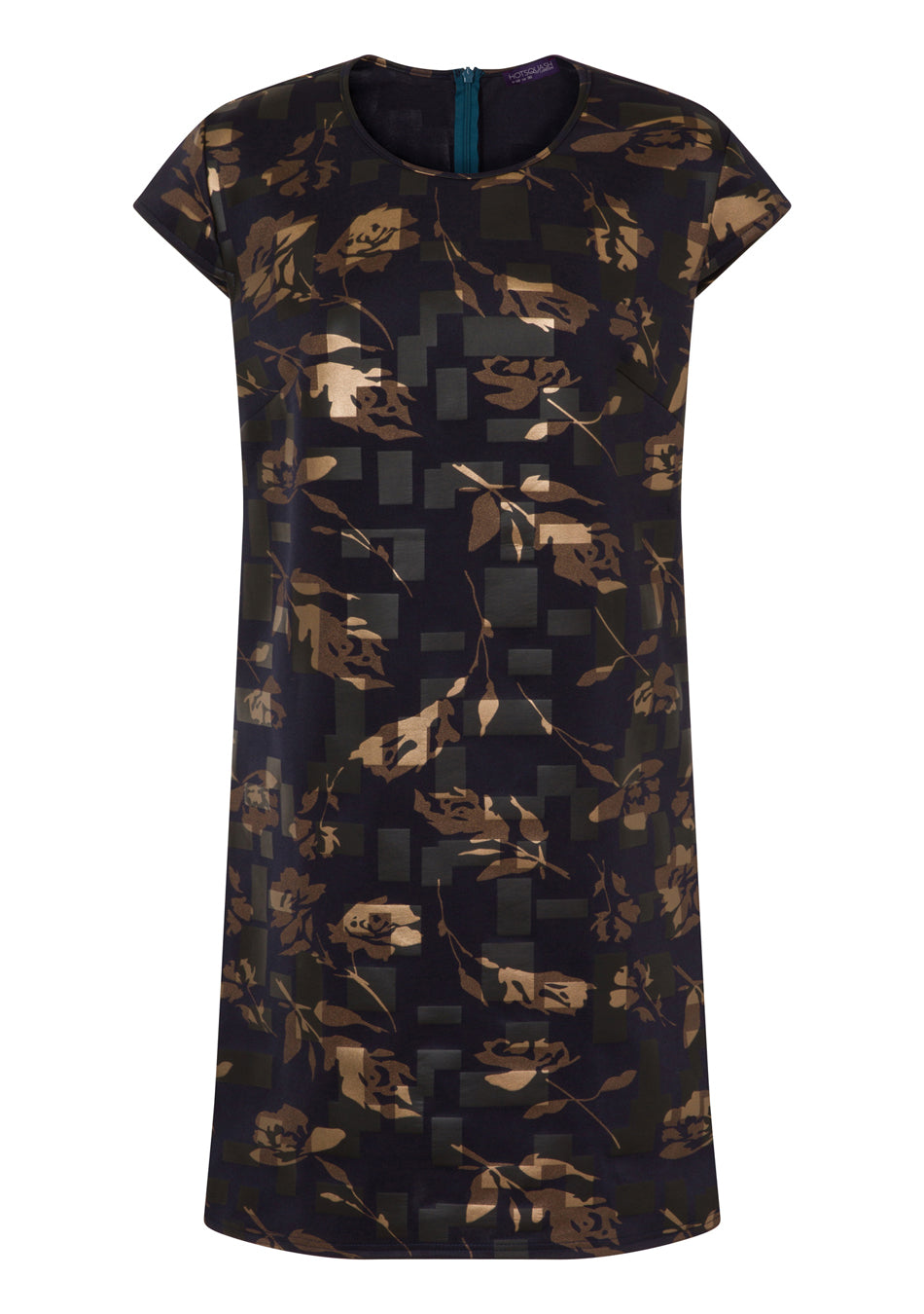 Capped Sleeve Floral Shift Dress