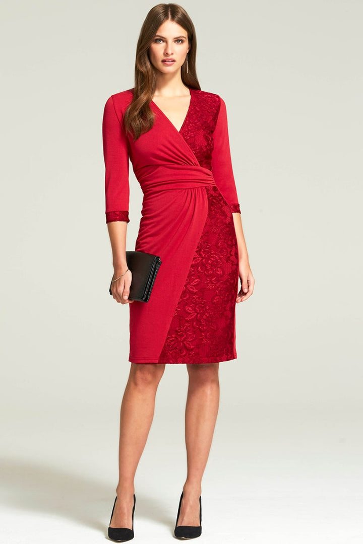 Lace Detail Jersey Wrap Dress