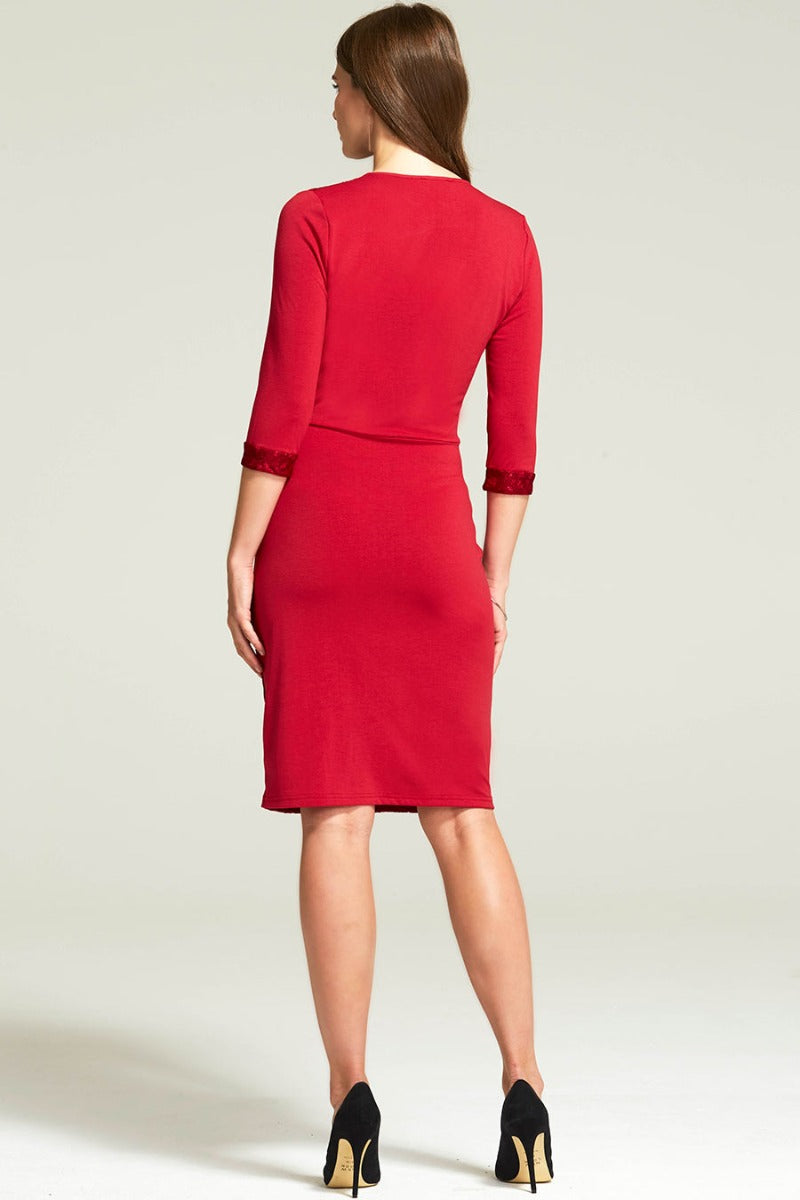 Lace Detail Jersey Wrap Dress