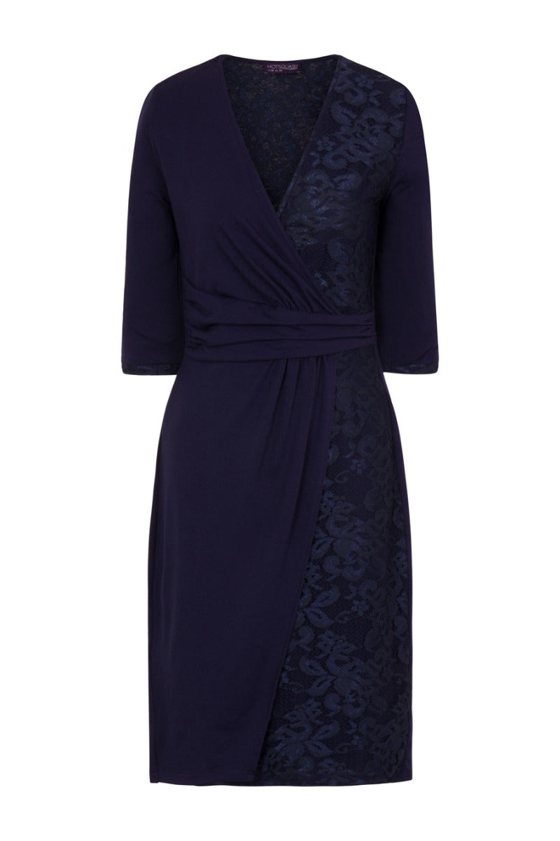 Lace Detail Jersey Wrap Dress