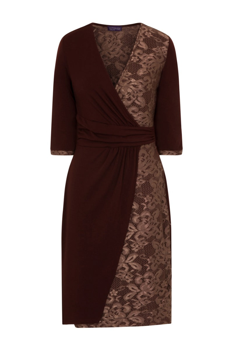 Lace Detail Jersey Wrap Dress