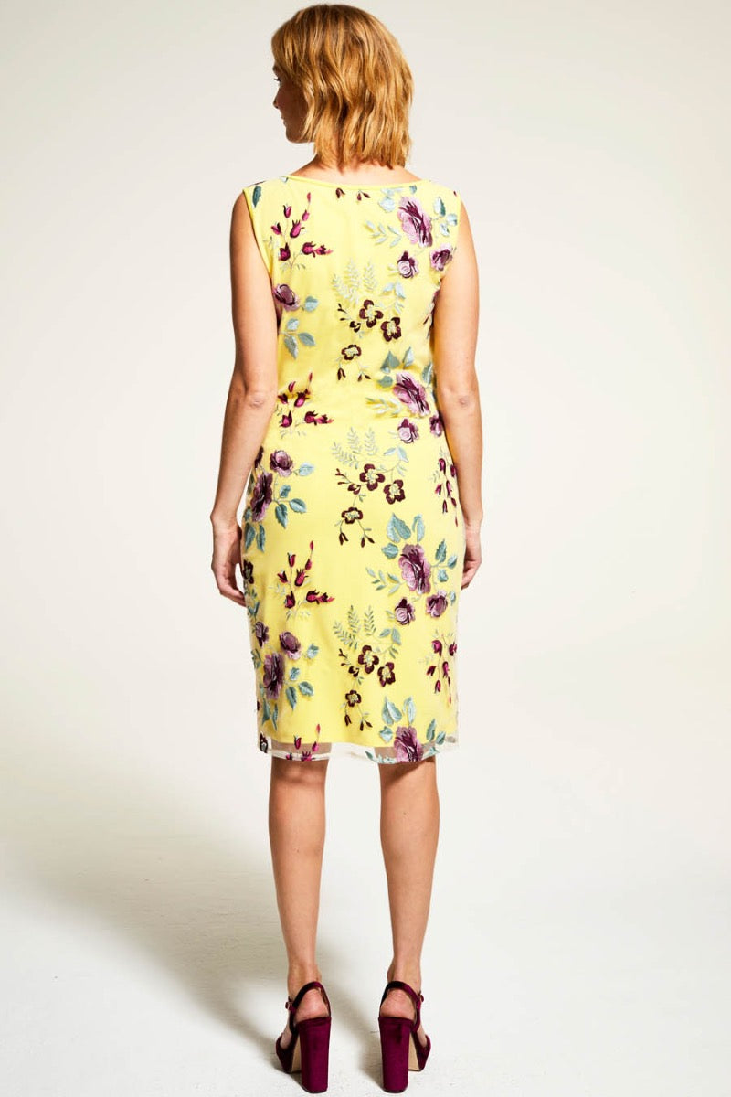 Sleeveless Embroidered Shift Dress
