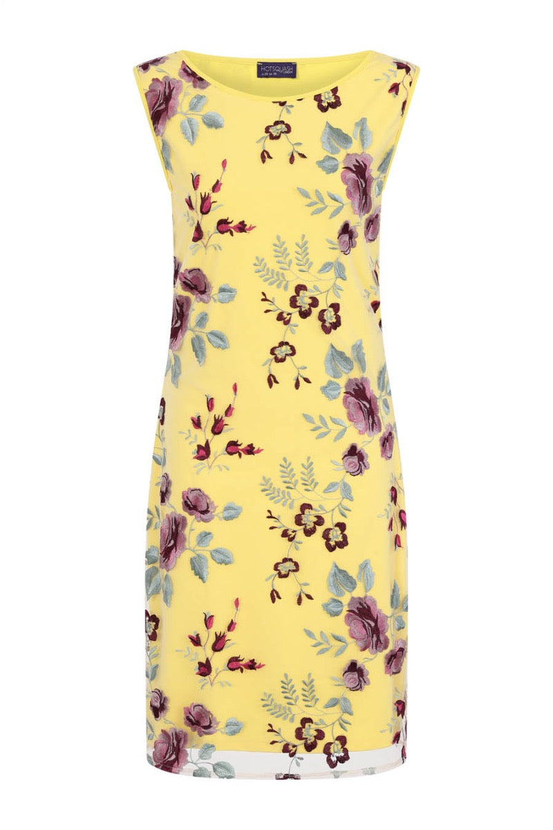 Sleeveless Embroidered Shift Dress