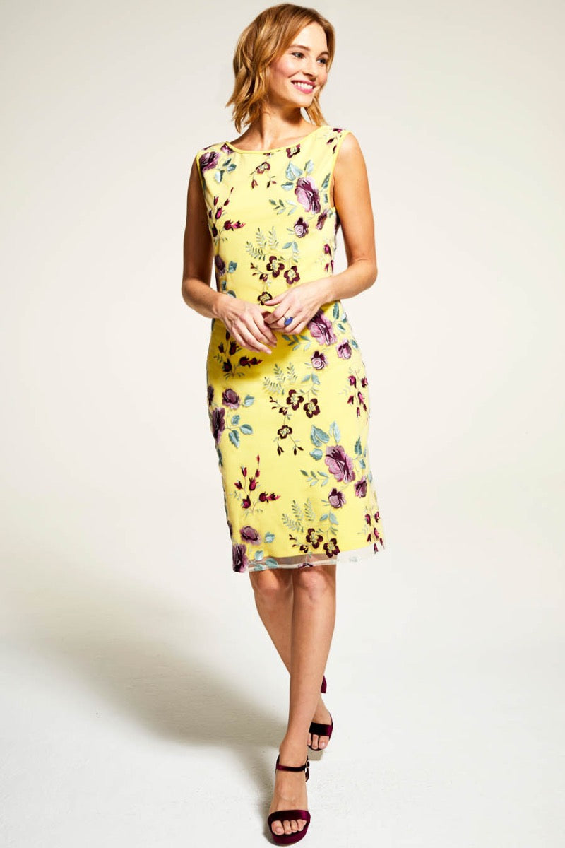 Sleeveless Embroidered Shift Dress