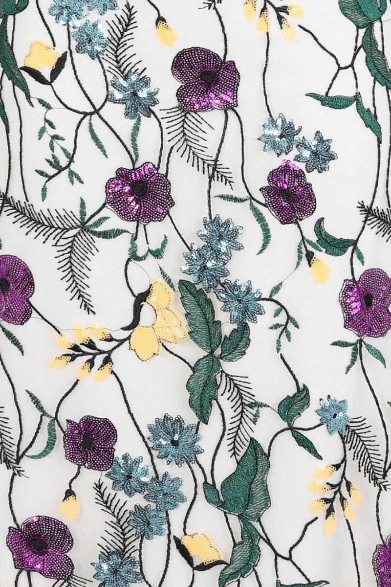 Sleeveless Embroidered Shift Dress