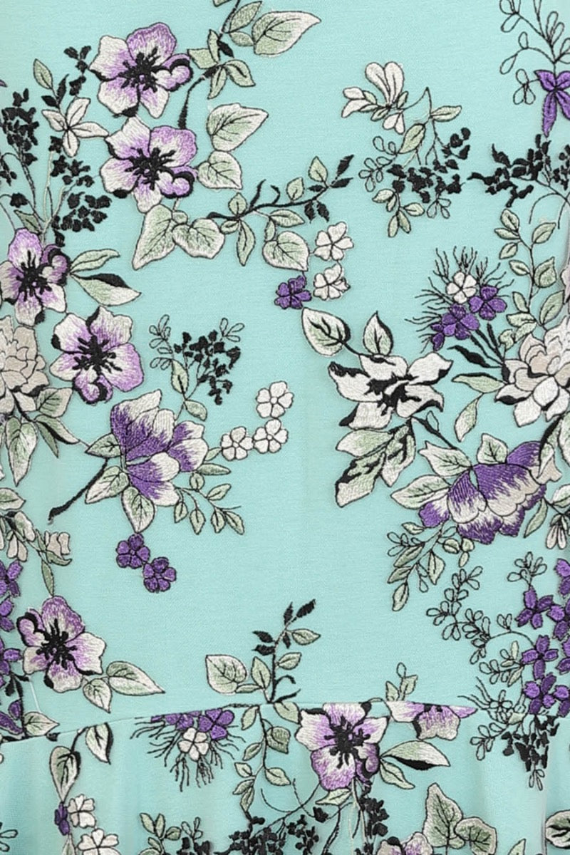Embroidered Cowl Back Maxi Dress