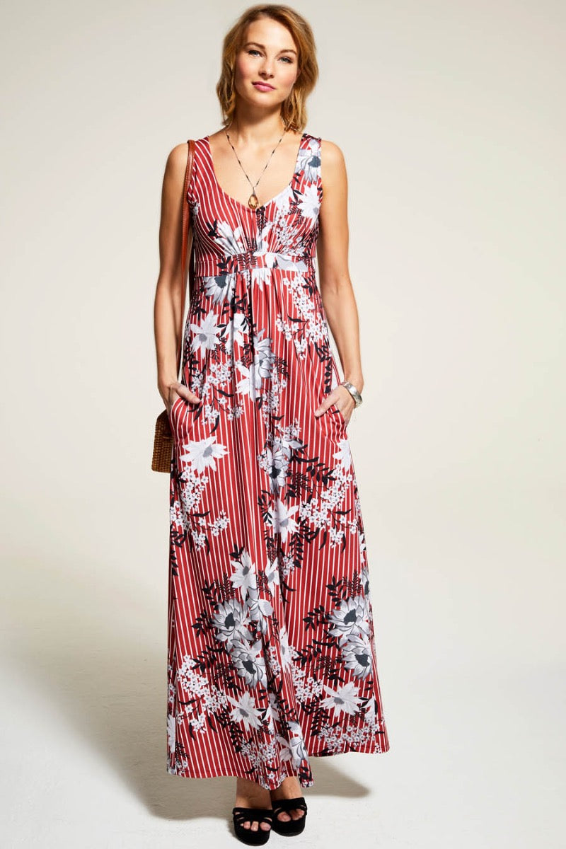 Sleeveless Empire Line Maxi Dress