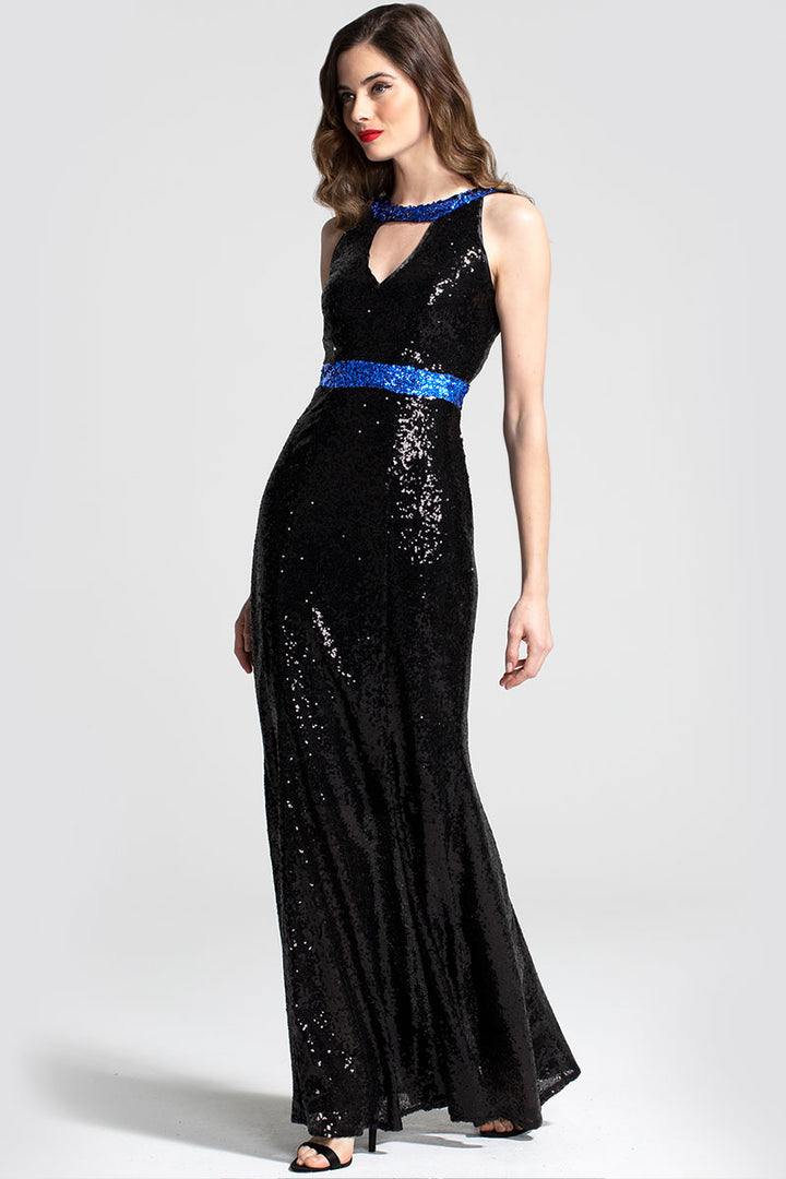Sequin Maxi Keyhole Dress