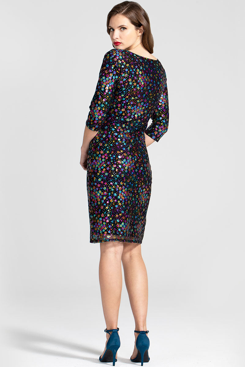 Knee-length Sequin Dress with Sleeves