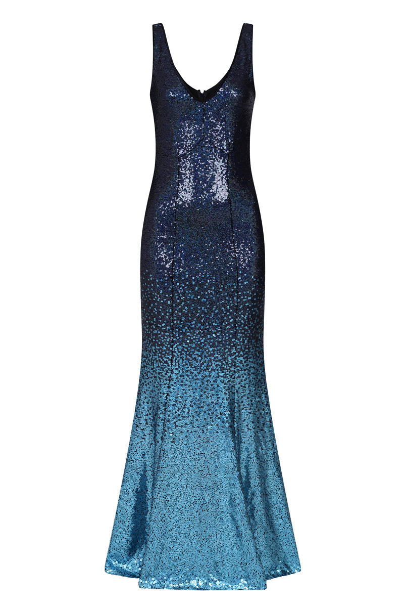 V Neck Sequin Maxi Dress